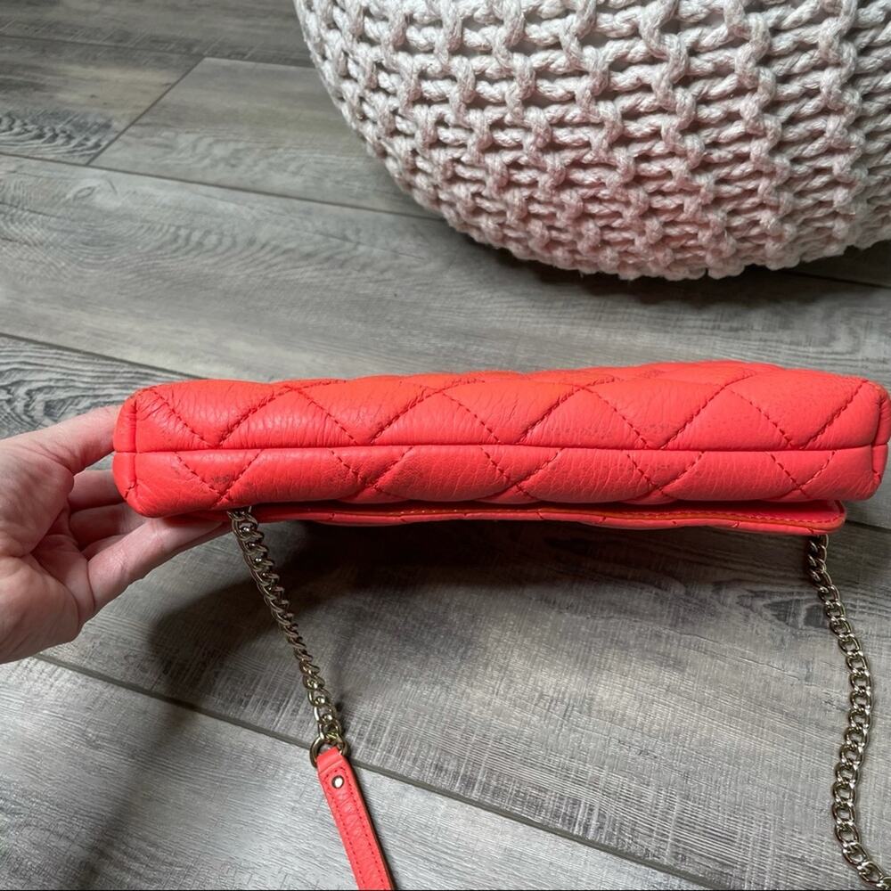 Kate Spade Gold Coast Meadow Quilted Leather Shoulder Bag Coral - Picture 6 of 10